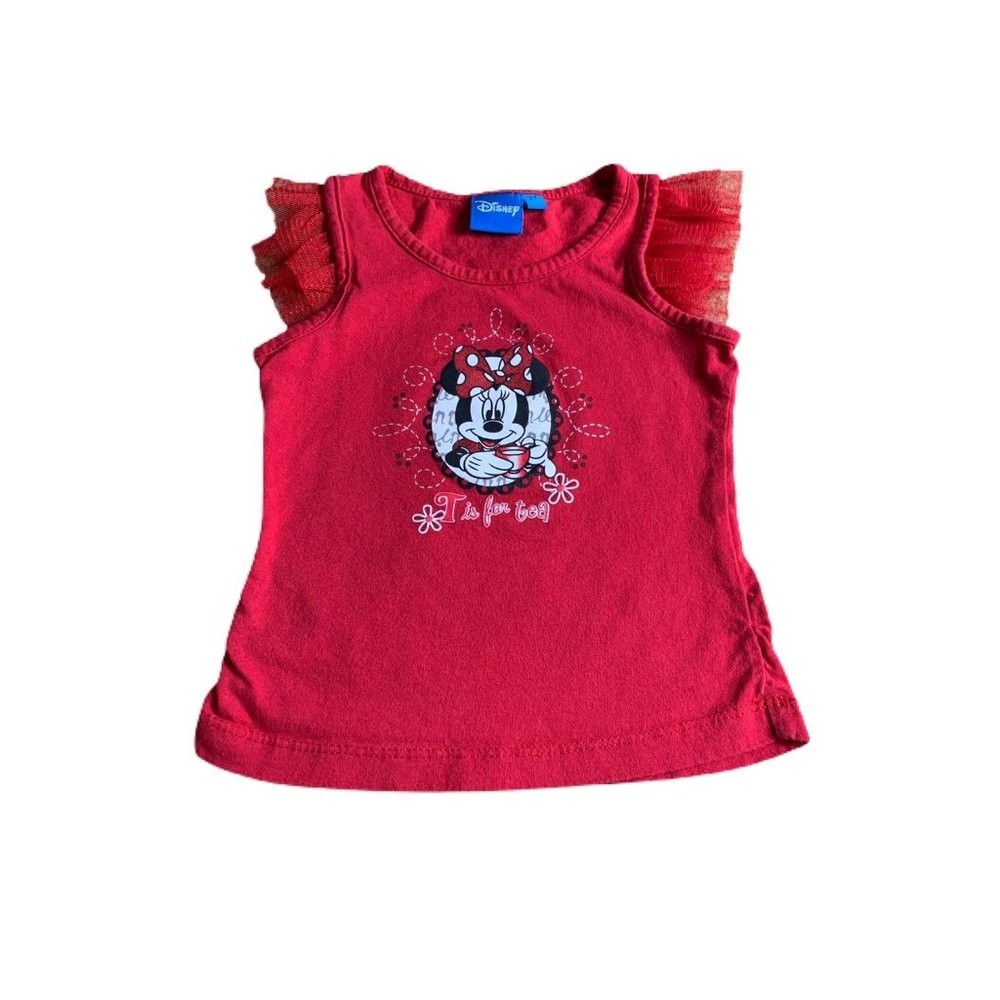 Disney Minnie Mouse Red Tank Sleeveless Shirt Tea 2T
